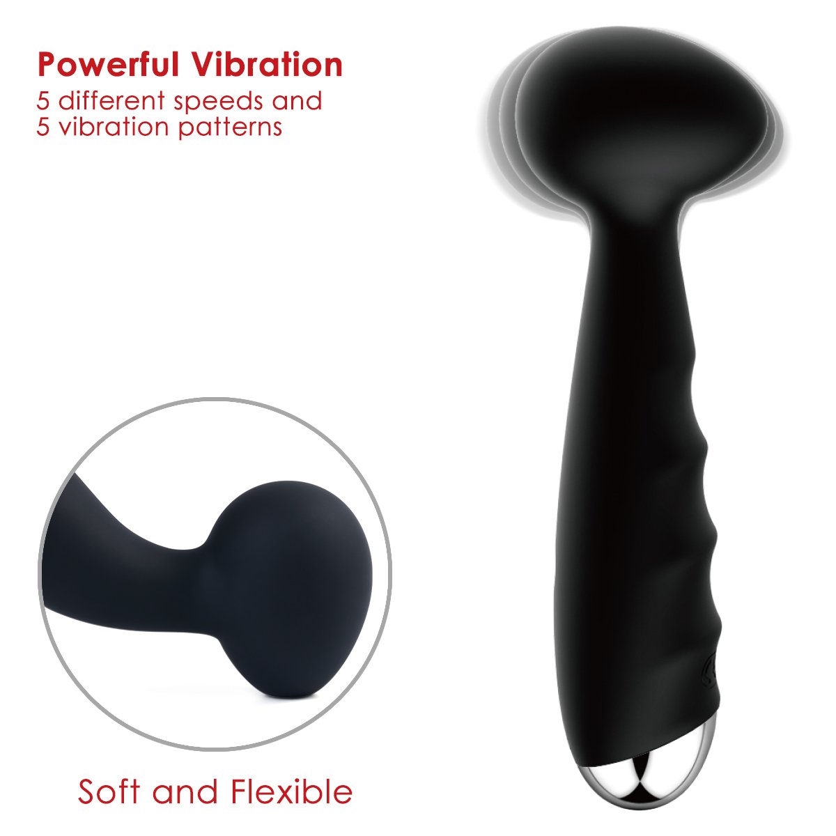 Ridmii Roxy Powerful Wand Massager Wireless Waterproof Rechargeable Personal Body Massager Handheld with Multi-speed Vibrations