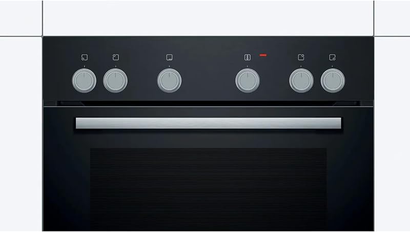 HND611LS62 - Juego de cocina empotrable (60 x 60 cm, aire caliente 3D, hidrólisis, pantalla LED y placa eléctrica NKN645GA2E, zona de asado, calor residual, marco de acero inoxidable)