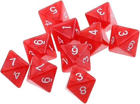 Amazon サイコロ ダイス 8面ダイス 多面体サイコロ パーティー 飲み会 ゲーム おもちゃ 約10個入り 全8カラー 赤 ダイス サイコロ おもちゃ