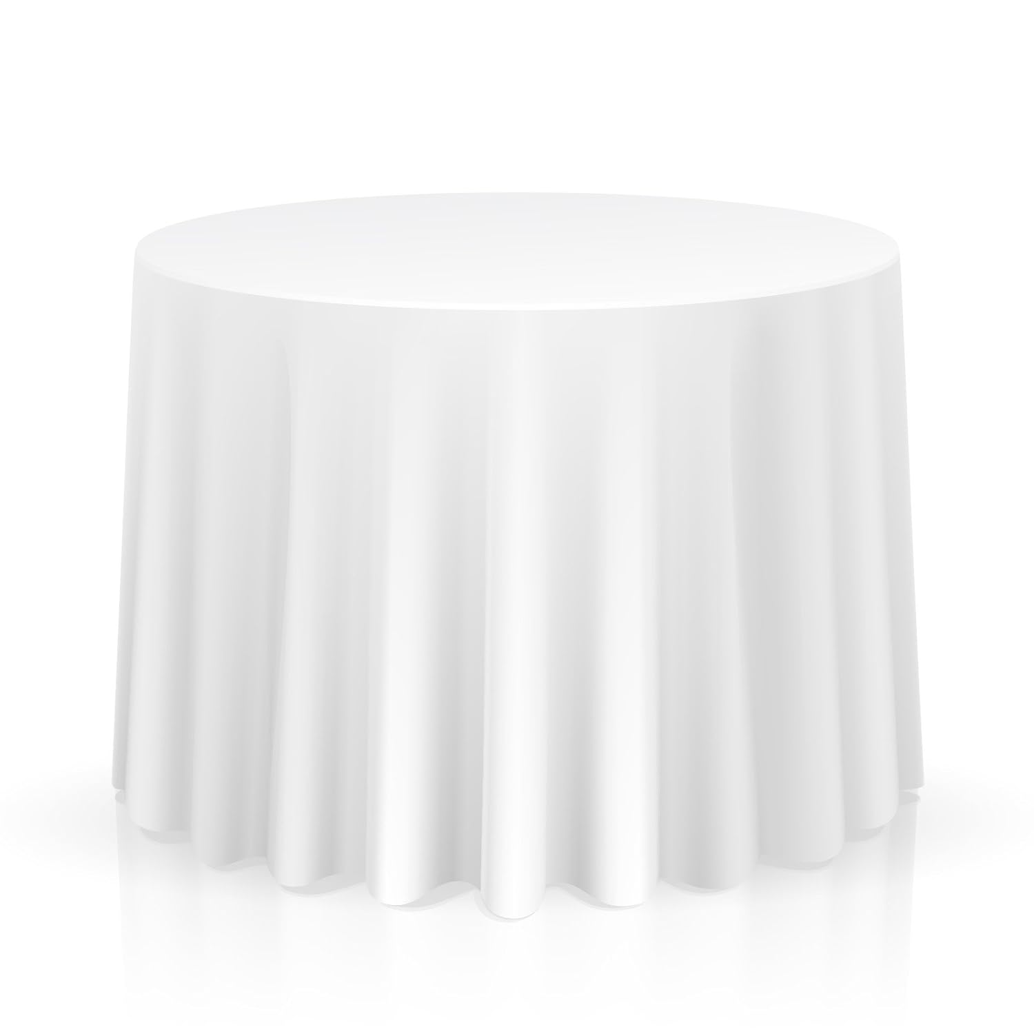 Lann's Linens - 108" Round Premium Tablecloth for Wedding/Banquet/Restaurant - Polyester Fabric Table Cloth - White