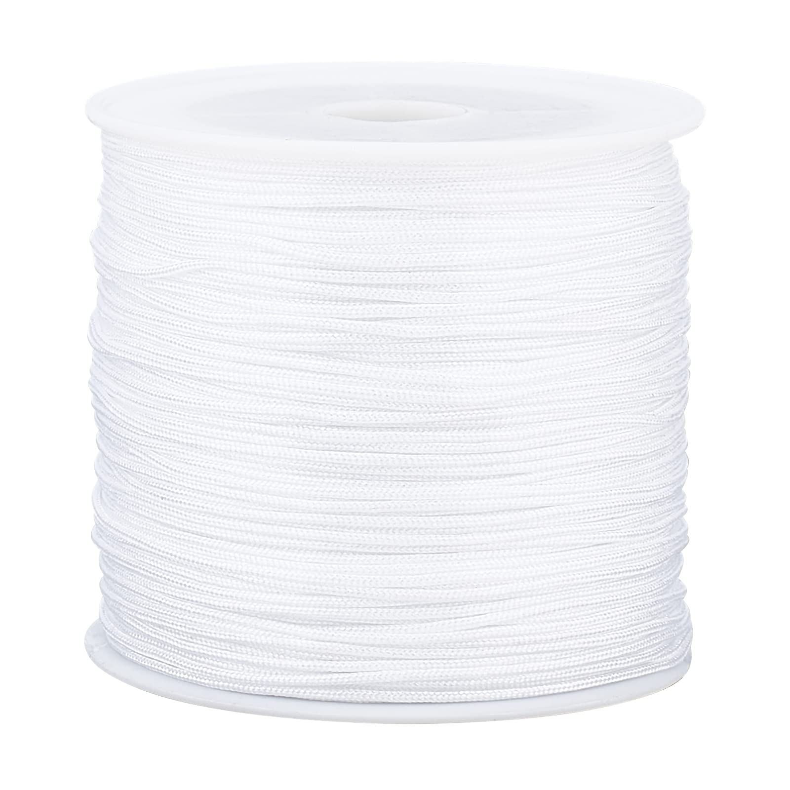 PandaHall about45m/roll 0.8mm Nylon Thread White Nylon Jewellery Cord for Custom Woven Jewellery Making