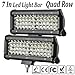 LED Light Bar 7In 2PCS LED Flood Light Pods Work Light Bar LED Pod Lights Spot Beam Driving Fog Lights Quad Row Cubes Lights for Jeep Off-road Truck Boat