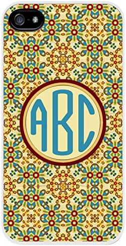 Personalized Monogram Arabian Knights Turquoise Beige Pattern iPhone 5/5s Case Cover *RUBBER*