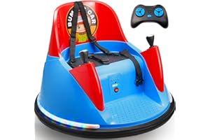 Zupapa 12V Bumper Car for Kids Toddler 1.5-6 Years with Remote Control Bluetooth Music 3 Speeds DIY License Plate Electric Ride on Toys Pass CPSIA ASTM Tests with CPC FCC certifications