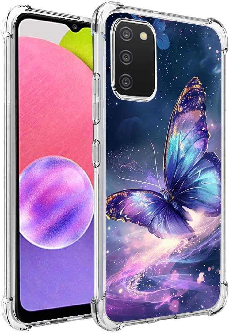 Photo 1 of FollmeAir for Galaxy A03S Case, Slim Flexible TPU for Girls Women Airbag Bumper Shock Absorption Rubber Soft Silicone Cover Fit for Samsung Galaxy A03S (Dream Butterfly)