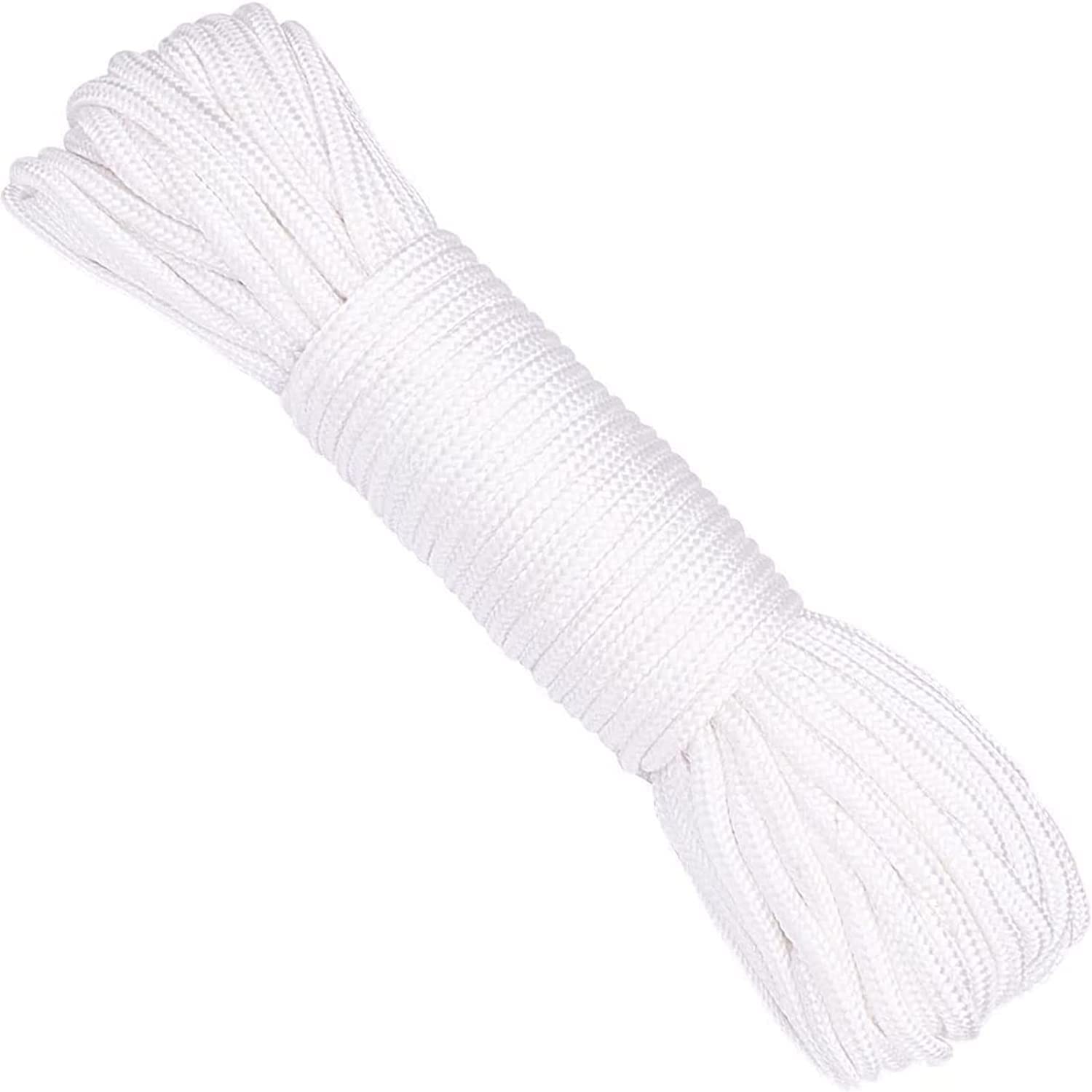 GYTFOG 2mm Roman Blind Cord,30 Meters White Braided Cord Blind String，Austrian Festoon CordingFor Gardening Plants, Kitchen & Window Blinds, Home Decor and DIY Craft Projects, 10cmx10cmx1cm