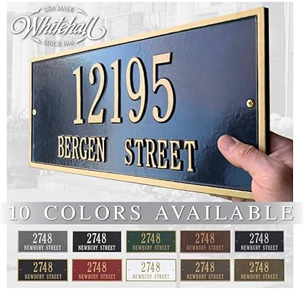 Amazon Com Metal Address Plaque Personalized Cast The Hartford Plaque Display Your Address And Street Name Custom House Number Sign Garden Outdoor