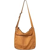 Etercycle Canvas Tote Bag for Women, Large Crossbody Hobo Bag Casual Shoulder Bag Shopping Handbags Messenger Bags (Brown)