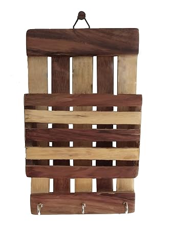 Generic Ali Wood Collection Design Wooden Card Pen Key Hanger Holder Mobile Wall Hanging Decor Brown Amazon In Home Kitchen