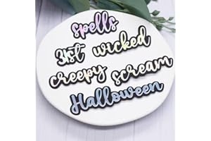 KSCRAFT 2024 Halloween Release Metal Cutting Dies Stencils for DIY Scrapbooking Decorative Embossing DIY Paper Card (Halloween words)