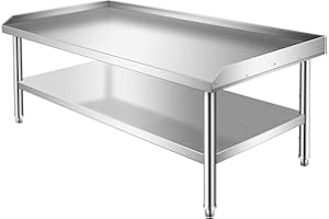 KODOM Prep Table Stainless Steel Worktable 30 x 60 x 24 Inches Equipment Grill Stand Table with Adjustable Storage Undershelf Commercial Workstation for Kitchen Restaurant