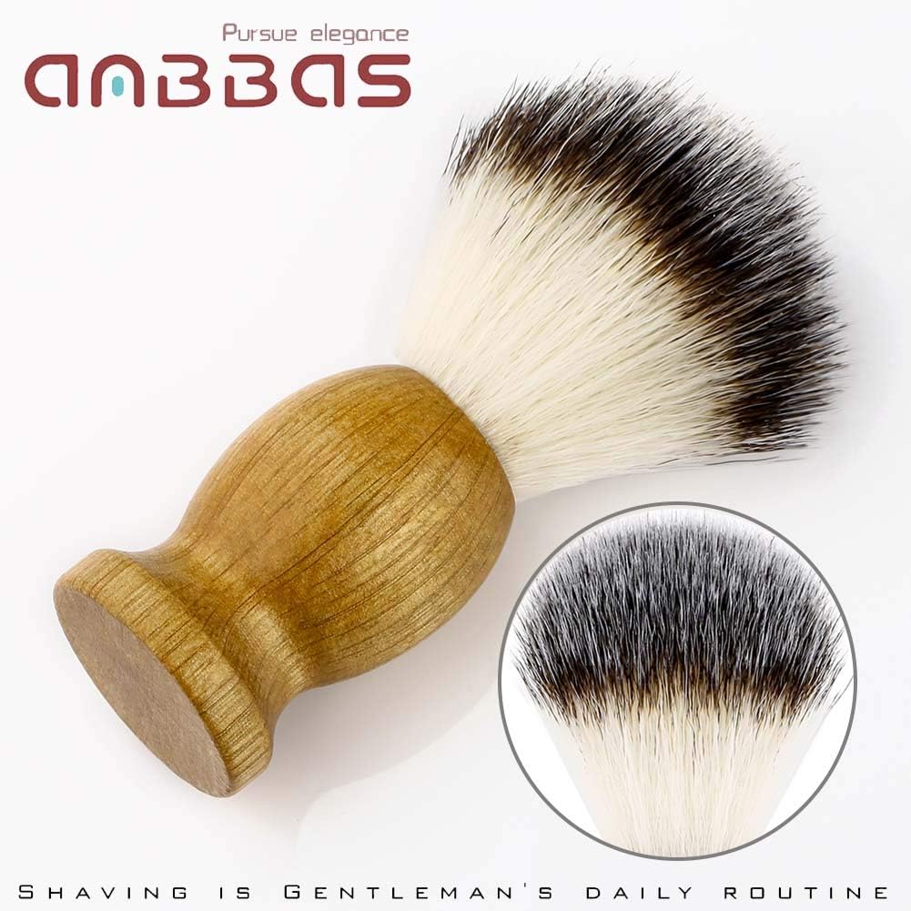 Anbbas Shaving Brush Synthetic Badger Hair Wood Handle,Stainless Steel Shaving Stand and Bowl,Perfect for Men Wet Shave - Image 5