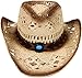 Women/Men's Summer Classic Western Cowboy Straw Hat (Beige)