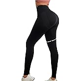 Curvphilo Women's Compression Leggings Butt Lifting Work Out Athletic Gym High Waist Tummy Control Stretchy with Pockets