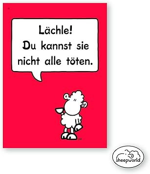 Sheepworld Postkarte Lachle Du Kannst Sie Nicht Alle Toten 26 Amazon De Burobedarf Schreibwaren