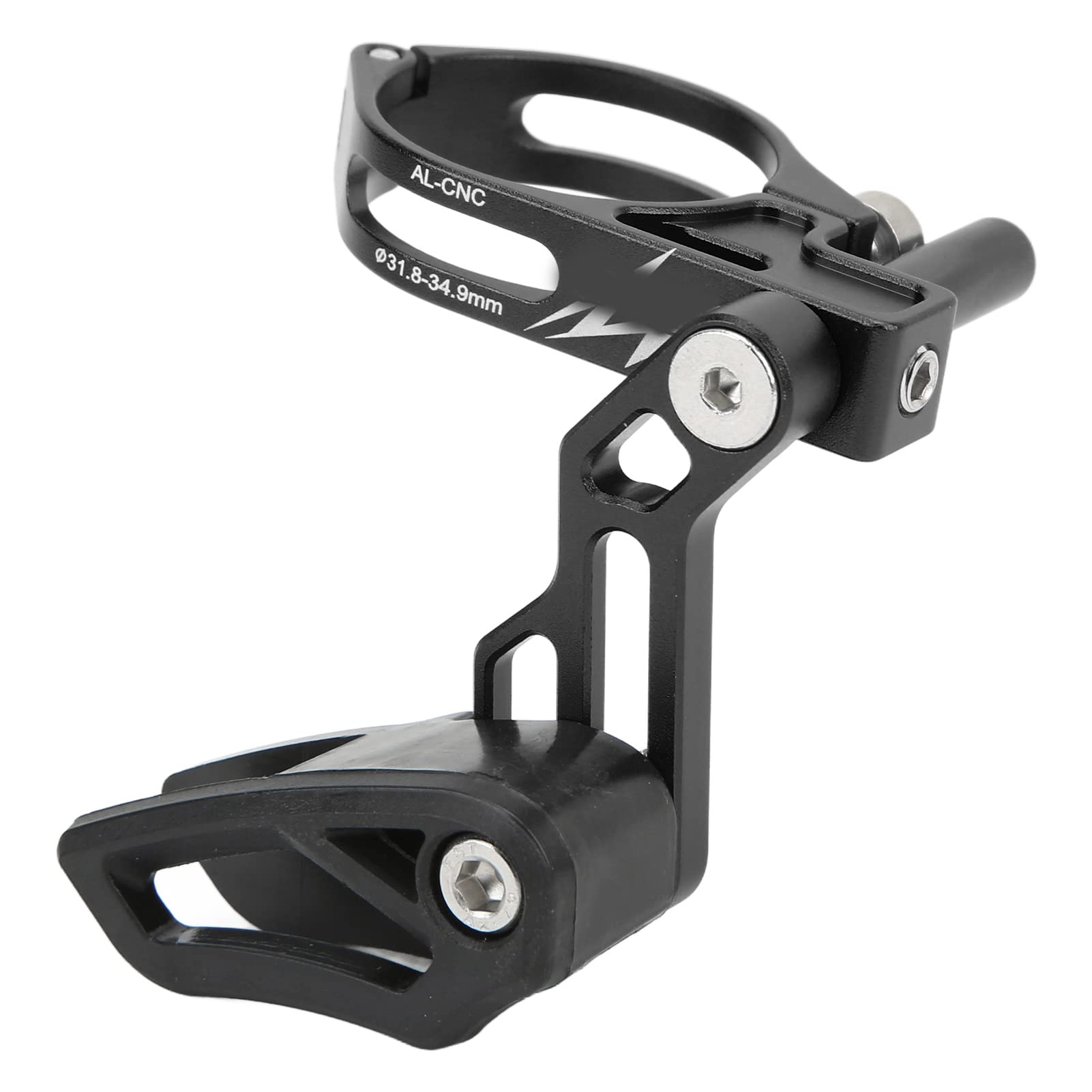 POENVFPO Mountain Cycling Chain Stabilizer, Aluminum Alloy Chain Guides Cycling Chain Deflectors for Diameter of 31.8‑34.9mm/1.25-1.37in (Black)