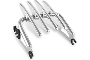 NOVALLA Detachable Stealth Luggage Rack Compatible for Harley Touring Street Glide Road King Electra Glide 2009-later (Chrome)