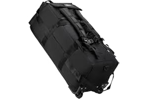 Rolling Duffle Bag with Wheels, 92L 34” Folding Duffle Backpack Soft-Sided with 2 Wheels, 6-Way Carry-On Large Travel Bag