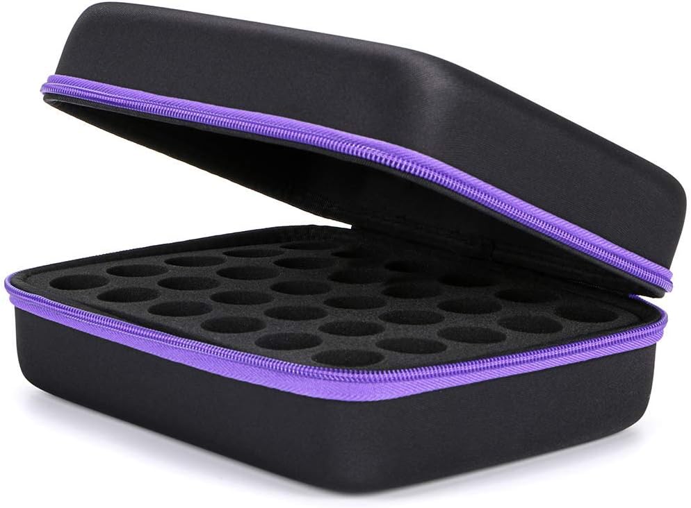 Hard Shell Essential Oil Carrying Case with Foam Insert for 30 Bottles Essential Oils, Storage Bag and accessories Stickers, Opener, Funnels, Pipettes for doTerra and Young Living Oils