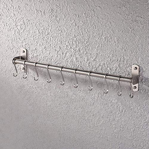 KES Kitchen Tool and Utensil Rack with 10 Hooks Multipurpose 22-Inch Wall Mounted, Brushed SUS304 Stainless Steel 2 Pack, KUR209S55-2-P2 - Thumbnail 3