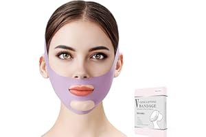 MASIKA Chin Strap for Sleeping，V-Line Mask,，V-Line Lifting Chinstrap，Jaw Exerciser, Reusable Face Strap.Jaw Strap,Jawline Shaper,Double chin strap，Chin lifting strap，Face lifting strap，Purple,M