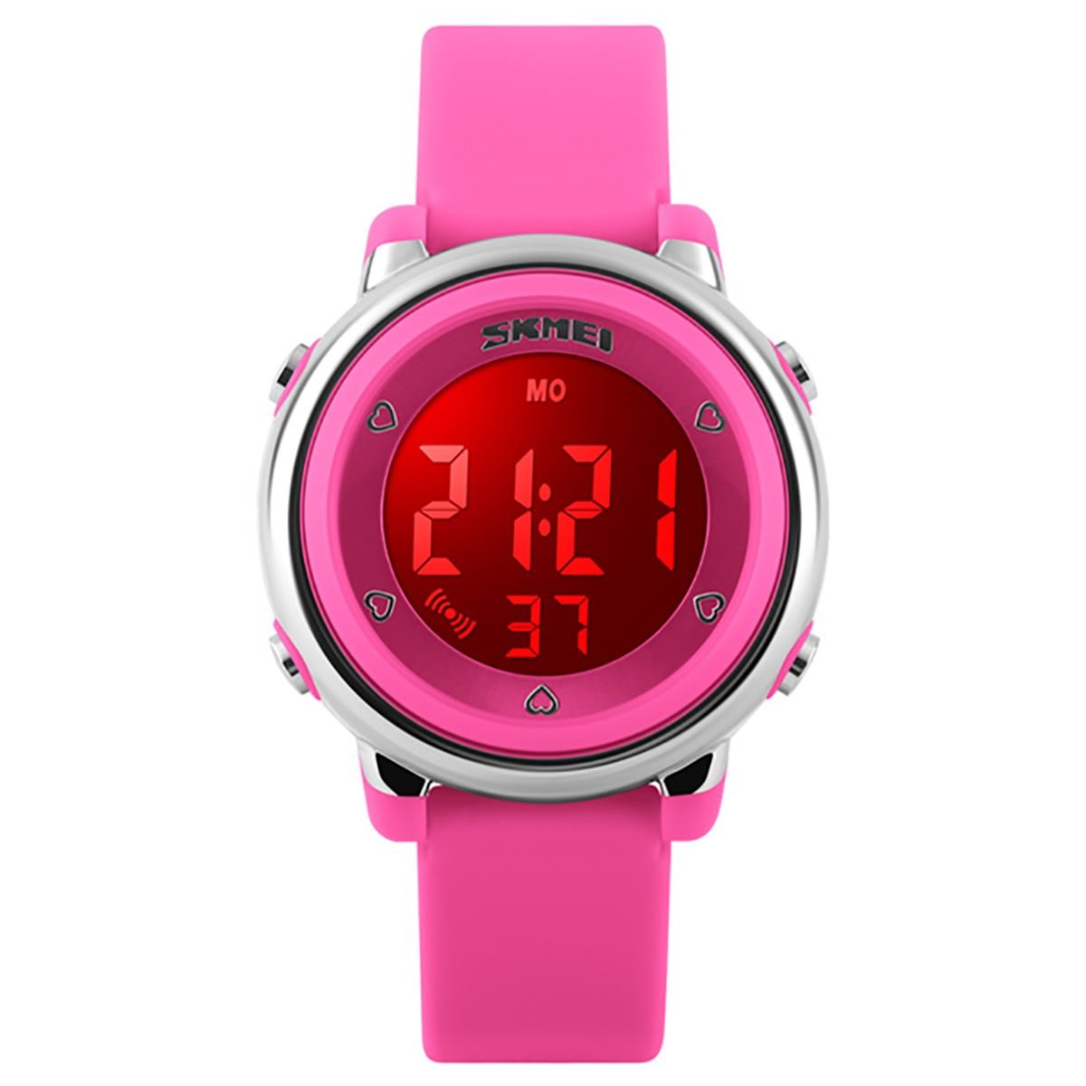 SKMEI Girls Cute Clear Digital Display Watch in Pink Perfect for Age 5+ Stopwatch Alarm Water Resistant Easy to Read