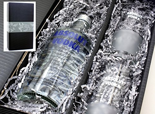 Absolut Vodka 40% 0,7l mit 2 original Gläsern in Geschenkkarton