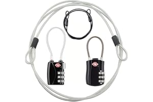 TSA Locks, Digit Combination Padlockss and Steel Cable Combination Travel Security Lock, Luggage Travel Lock Coded Lock for B