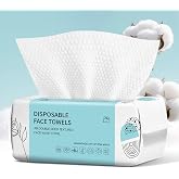 Face Towels, Disposable Face Towel 100 Count, Makeup Remover Dry Wipes, Soft Cotton Dry Wipes Facial Cloths Towelettes for Washing and Drying, Facial Tissue for Cleansing, Skincare