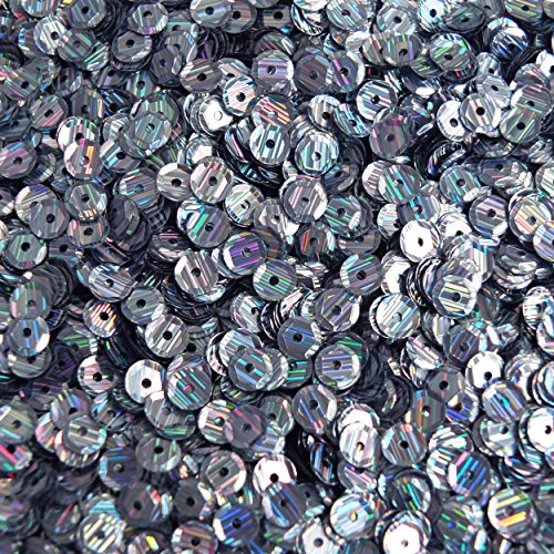 5mm Cup Sequins Hematite Blue Gray City Lights Metallic Reflective. Made in USA
