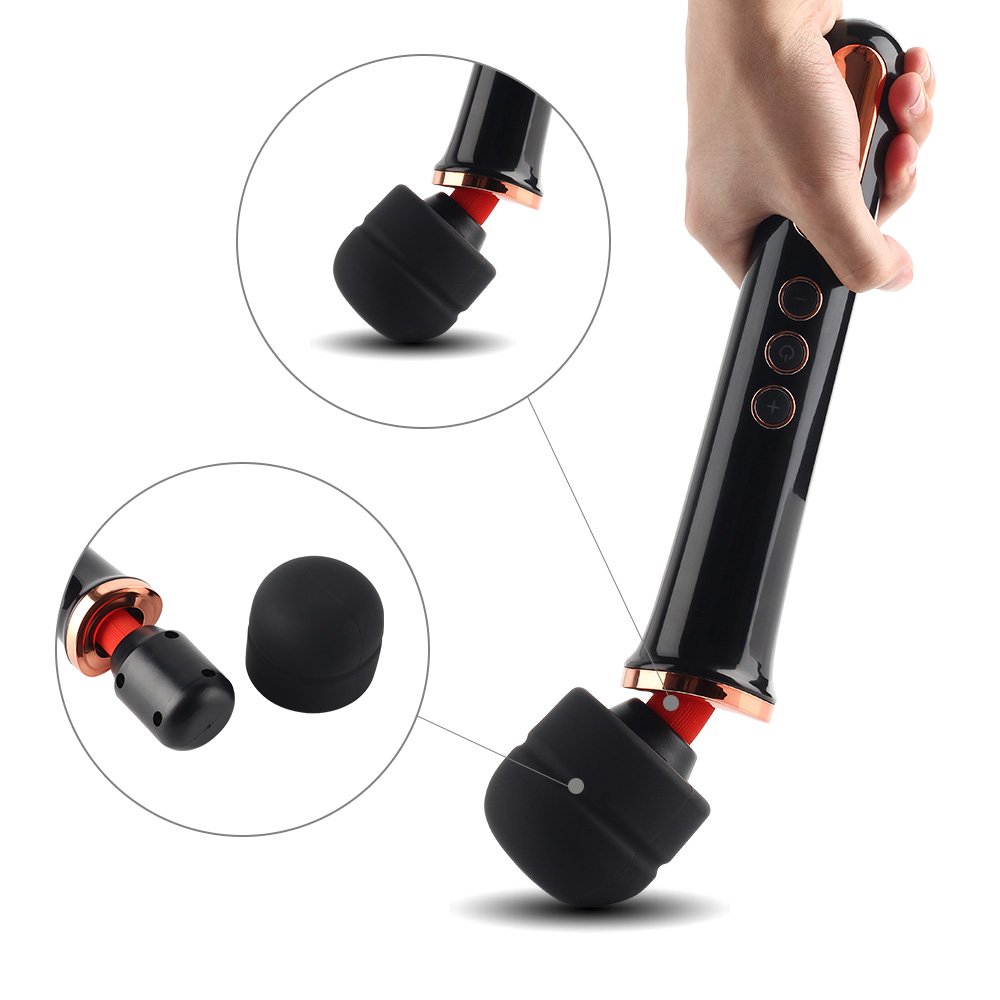 Cordless Wand Massager Handheld-Wireless Rechargable for Back Neck Shoulder Deep Tissue Massage, Isasaka Handheld Rechargeable Body Massager, 10 Speed Vibrations