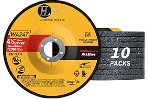 HERZLG LIFE Grinding Wheels 4 1/2 inch Grinder Wheel for Metal & Stainless Steel,Grinding Disc for Angle Grinder 4-1/2'' x 1/4'' x 7/8''-10 Pack