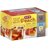 H.E.B Peach Iced Tea 12 Single Cups Compatible with Keurig K-cup Brewers