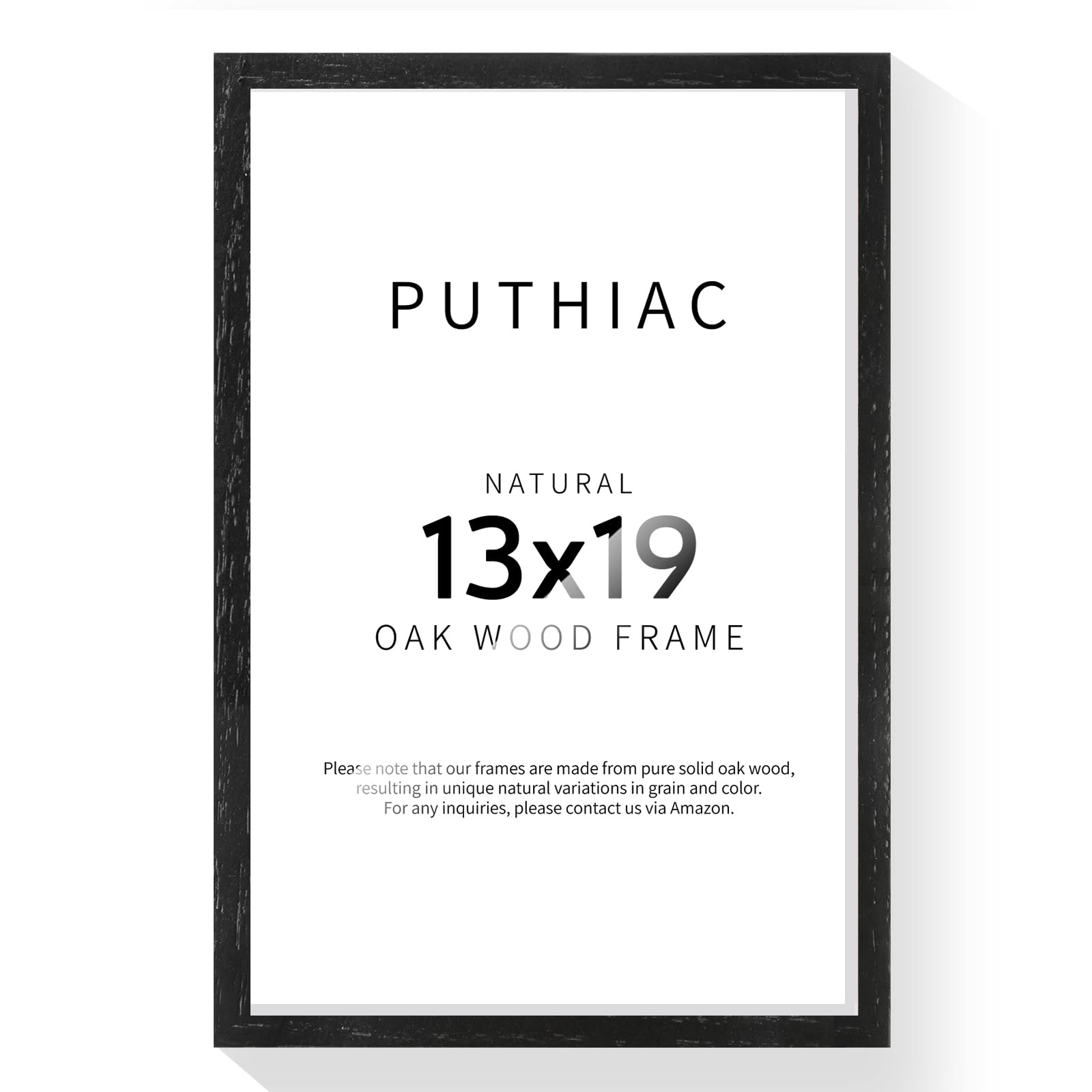 13x19 Oak Wood Picture Frame - 13"x19" Poster Frames for Wall, 13x19 Picture Frames for Wall, 13 x 19 Picture Frames, 13 x 19 Frames for Wall(1 Pack, Black) Image