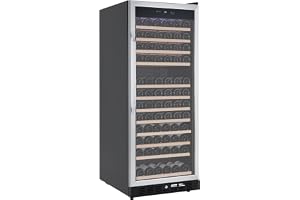 Takywep Large Wine Fridge, 155 Bottles, 41â„‰-64â„‰ Led Touch Temp Control Wine Refrigerator Cooler, Compressor Wine Cellar with Dual Layer Tempered Glass and Locks, Freestanding/Built-In Wine Cabinet