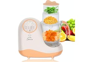 HOMIA Baby Food Maker Chopper Grinder - Mills and Steamer 8 in 1 Processor for Toddlers - Steam, Blend, Chop, Disinfect, Clean, 20 Oz Tritan Stirring Cup, Touch Control Panel, Auto Shut-Off, 110V Only