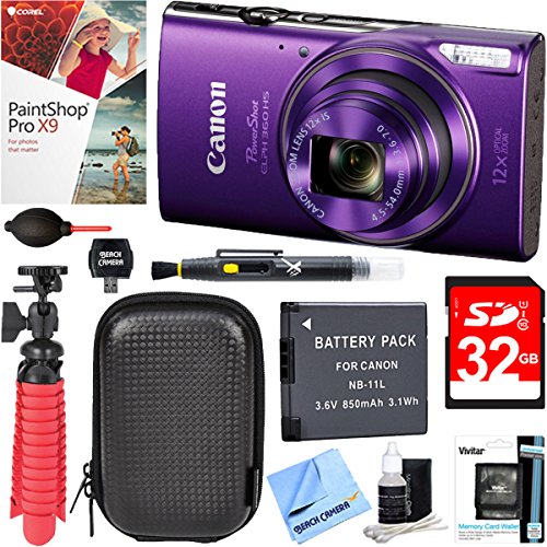 Canon-PowerShot-ELPH-360-HS-Digital-Camera-Purple-32GB-Deluxe-Accessory-Bundle