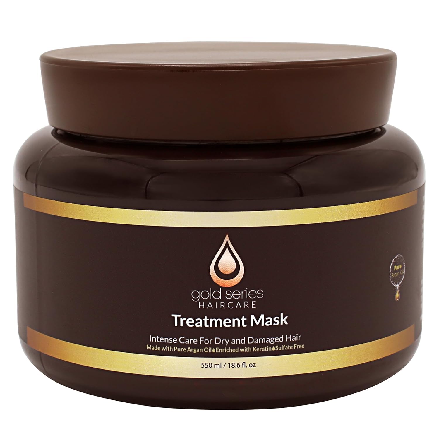 Moroccan Gold Series Treatment Mask – Pure Argan Oil Mask for Dry and Damaged Hair, 550 ml