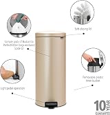 Brabantia NewIcon Pedal Bin 30 L Metallic Gold Soft Closure Removable Inner view 2