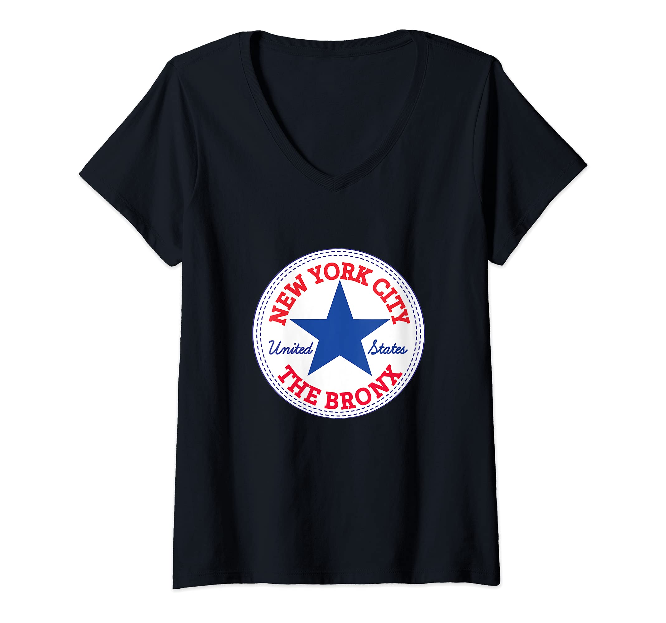 Womens New York City THE BRONX borough USA United States of America V-Neck T-Shirt