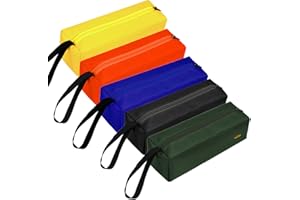 FASTECH 5-Pack Zipper Utility Tool Bag，Small Zipper Bags/Multi-Purpose Tool Pouch Tote Bags Storage Organizer for Screwdrivers,Pliers,Nut Drivers Gifts to Men/Women. (5 Color)
