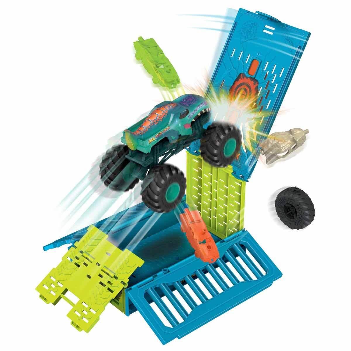 Hot Wheels Mattel HNC29 Monster Trucks - Mega-Wrex 1:24 Oversized Crash Cage - Ultimate Crash Fun