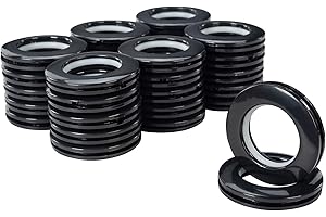 WCIC 32PCS Black Roman Shade Rings 40mm - Most Complete Set (1-9/16"), Reinforced Inner Rim Silent Glide CE