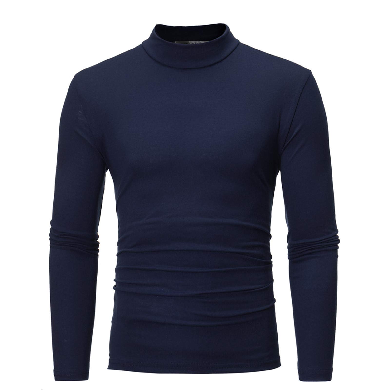 Mens Half Turtleneck Long Sleeve Pullover Basic