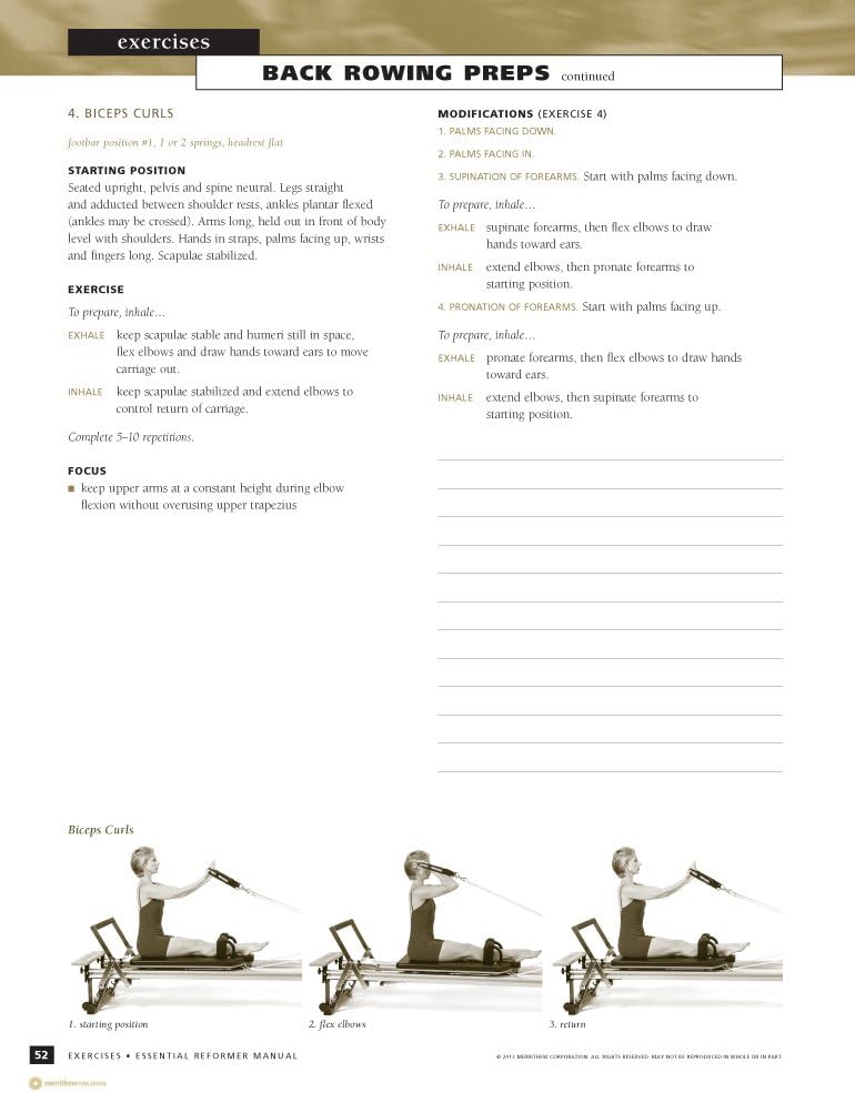 Stott Pilates Essential Reformer Manual-2nd Edition : Exercise Equipment : Sports & Outdoors