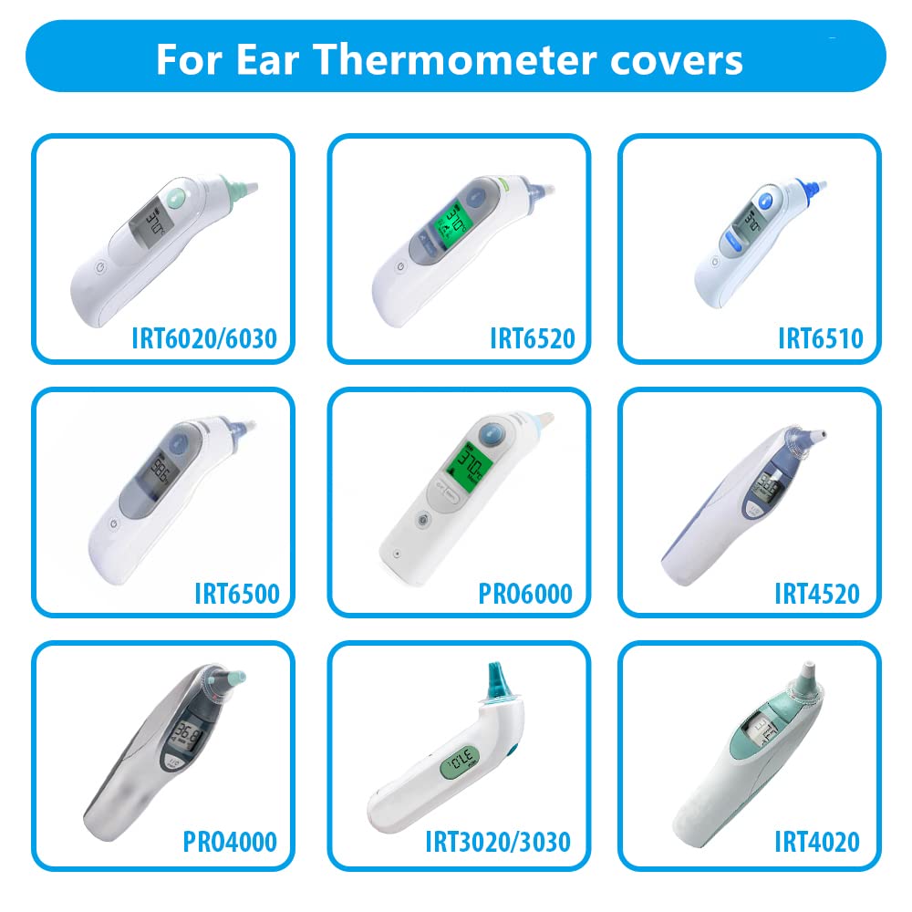 400X Ear Thermometer Probe Covers Lens Filters Refill Caps for All Braun Models, BPA Free and Disposable for Braun 400
