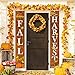 Whaline Fall Harvest Hanging Banner, Fall Porch Sign Autumn Pumpkin Maple Leaf Backdrop Flag for Home Yard Indoor Outdoor Wall Door Thanksgiving Party Decorations, 12 x 72 Inch