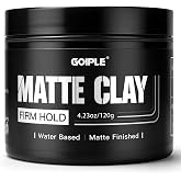 Goiple 4.23oz Men's Hair Styling Clay, Firm Hold, Matte Finish, Hair Clay Low Shine with Natural Ingredients, Add Volume &amp; Texture, Men's Hair Product Ideal for All Men's Hair Types 120g