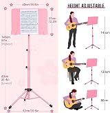CAHAYA Sheet Music Stand Metal Portable with Carrying Bag CY0194-1 Pink view 3
