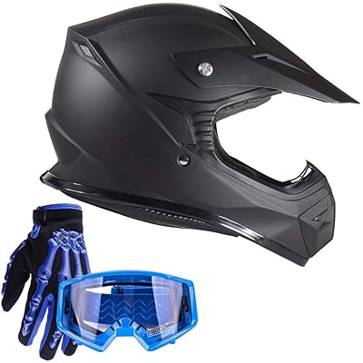 black and blue dirt bike gear